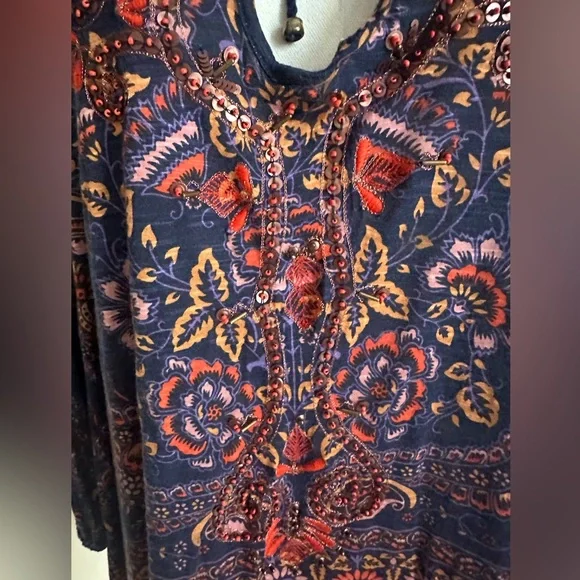 Tunic Top With Bead Embellishment- X-Large - Picture 2 of 13